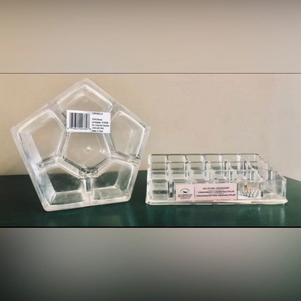 (2) Acrylic MakeUp Storage Organizers